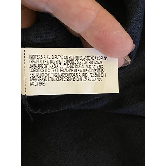 Zara Linen Navy Blue Sleeveless Button-down Maxi Shirt Dress Size XS - Picture 13 of 15